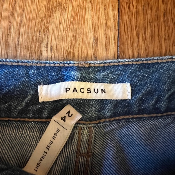 PacSun High Rise Straight Blue Jeans - Picture 2 of 4